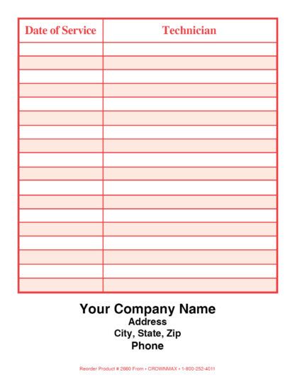 2660 record of service label date only