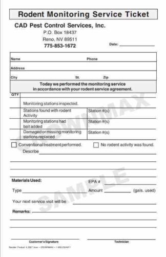 2668 Rodent Monitoring Service Ticket