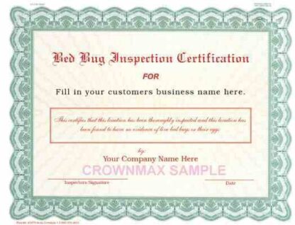 2670 bed bug certificate