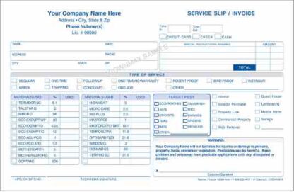 2683 service slip invoice