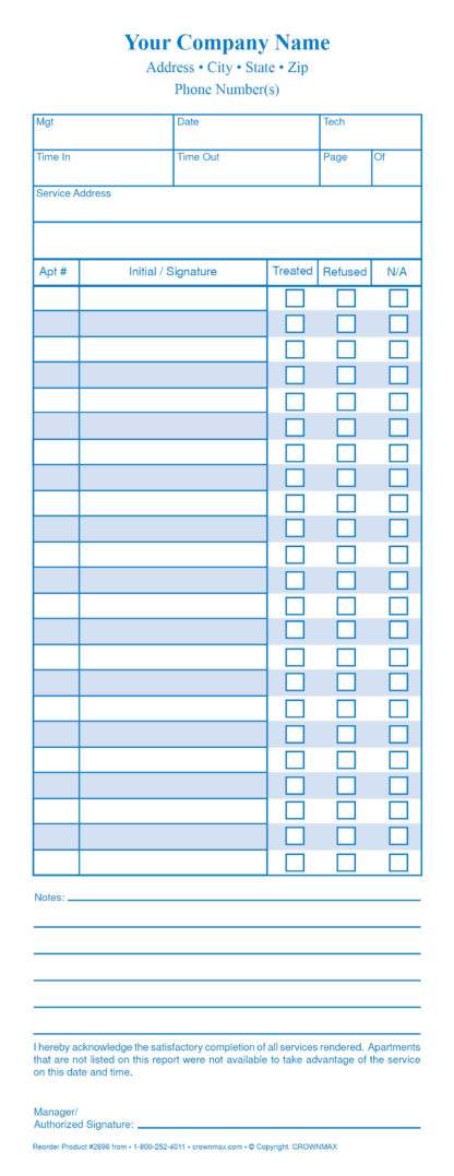 2697 multiple unit service ticket