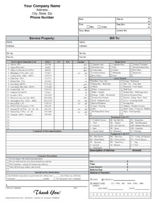 2701 Service Report / Invoice