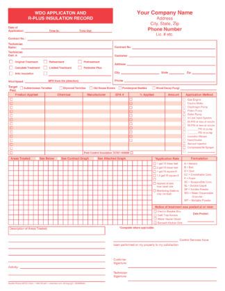 2703 WDO Application and R-Plus Insulation Record