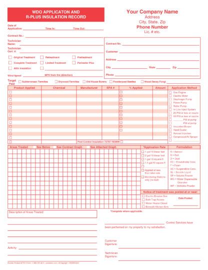 2703 wdo application and r-plus insulation record