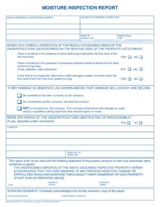 2772 – Moisture Inspection Report – 2-pt