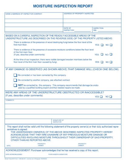 2772 – Moisture Inspection Report – 2-pt
