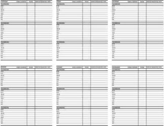 2791 Weekly Service Schedules - 52 Weeks