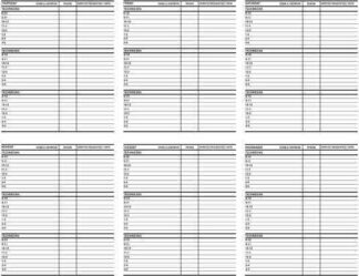 2791 Weekly Service Schedules - 52 Weeks