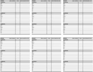 2792 Weekly Service Schedules - 26 weeks