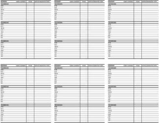 2792 weekly service schedules - 26 weeks