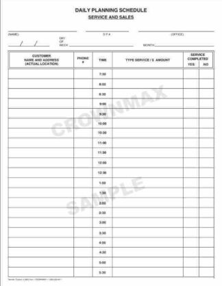 2800 Daily Planning Schedule