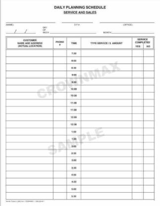 2800 Daily Planning Schedule