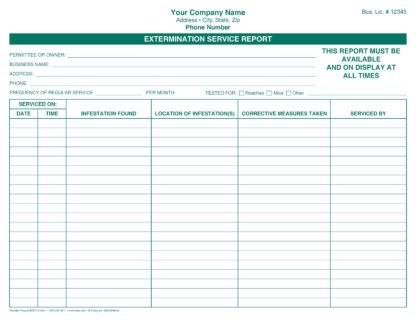 2907-2 extermination service report