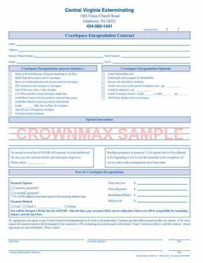 2908 crawl space encapsulation contract