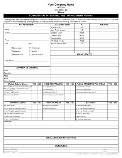 2911-2 confidential integrated pest management report