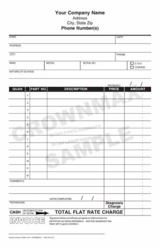 3085 Flat Rate Service Ticket