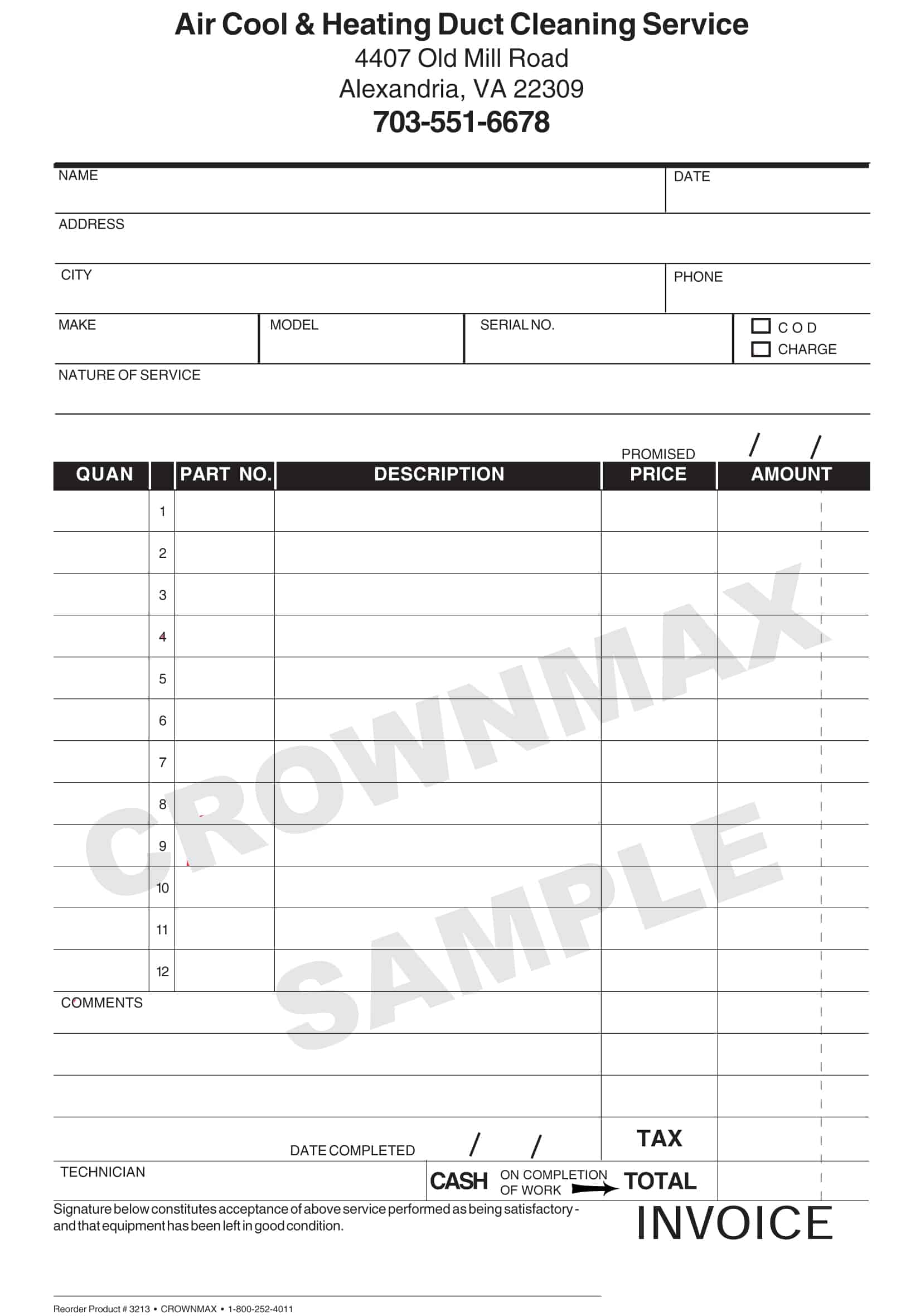 Service invoice Service invoice