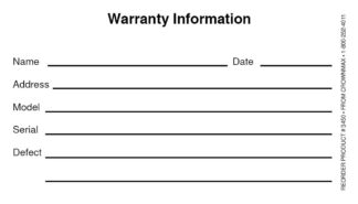 3450 Warranty Information Sticker