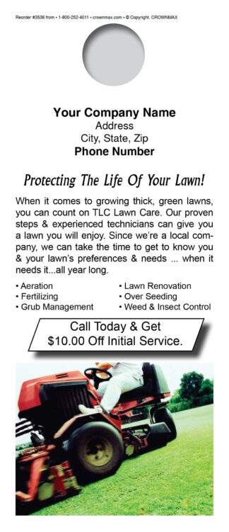3536 TLC Lawn Care Mower Doorhanger