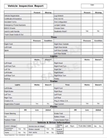 3641 vehicle inspection report