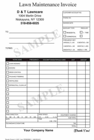 4123 Lawn Maintenance Invoice