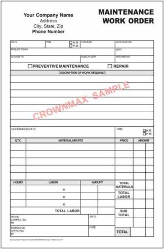 5023 Maintenance Work Order