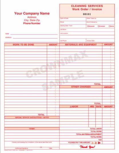 5604 work order / invoice