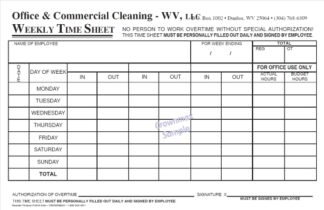 5616-weekly time sheet cleaning