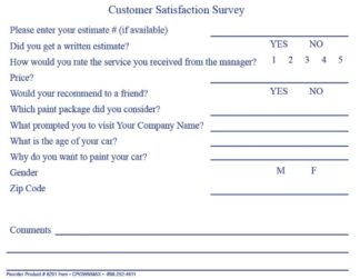 6201 - Body Shop Estimate Customer Survey Postcard