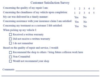 6202 - body shop repair survey postcard