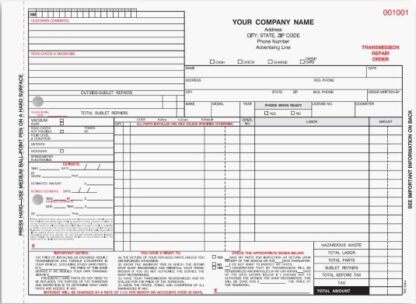 6334-transmission repair order 4pt