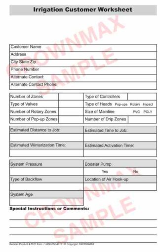 6512 Irrigation Worksheet