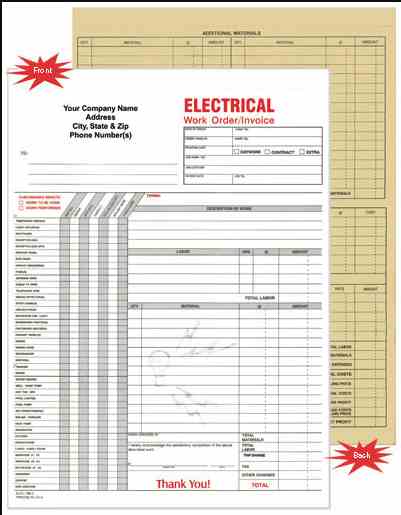 6520 electrical work order / invoice