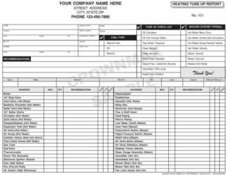 6562 Heating Tune Up Report