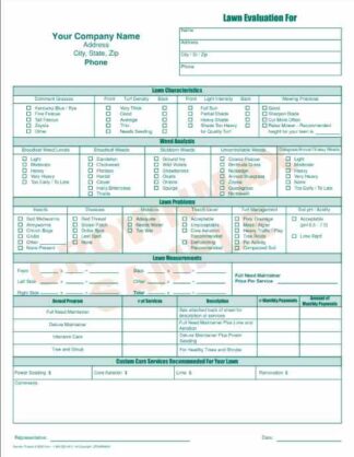 6583 Lawn Evaluation Form