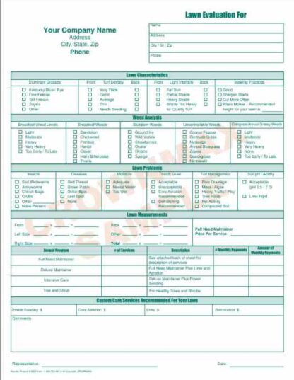 6583 lawn evaluation form