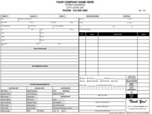 6825 flat rate work order / invoice