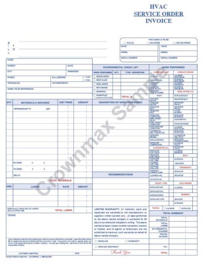 HVAC Service Order