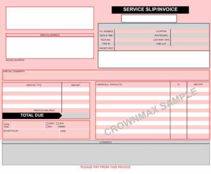 7006 continuous service slip / invoice