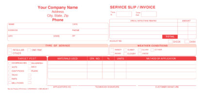 7013 service slip / invoice