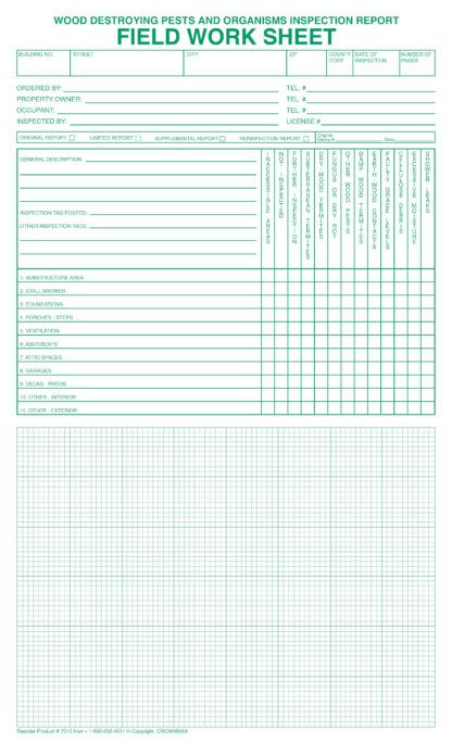 7016 field work sheet