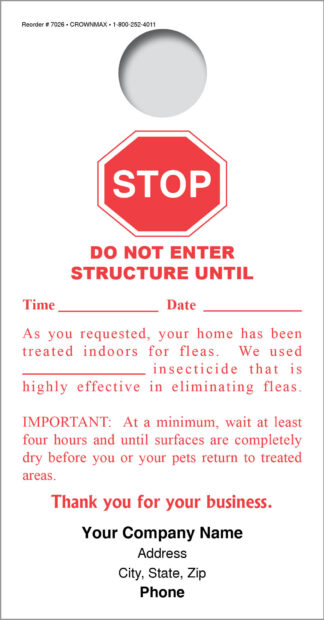 7026 – STOP Treatment Door Hanger - Fleas