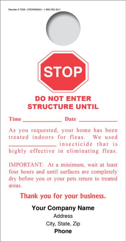 7026 – stop treatment door hanger - fleas