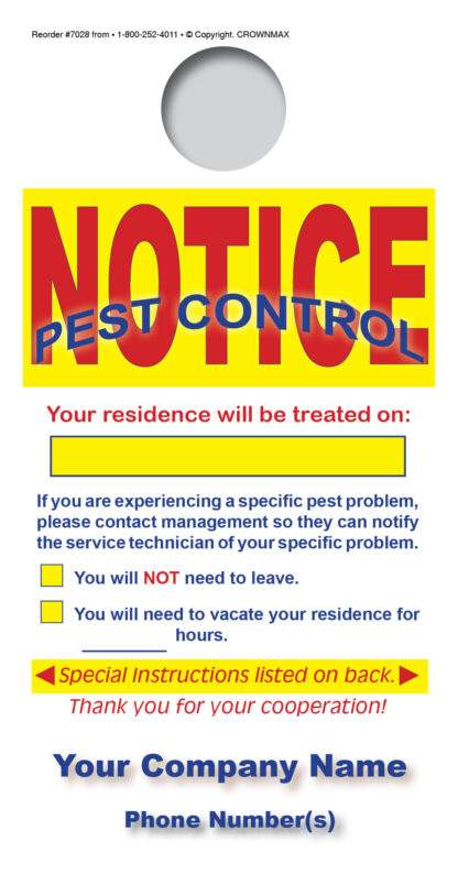 7028 Notice Door hanger