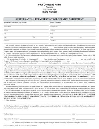 7037 Subterranean Termite Service Agreement