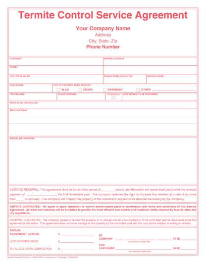 7046 Termite Control Service Agreement