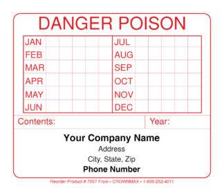 7057 Danger Poison Label