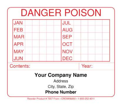 7057 danger poison label