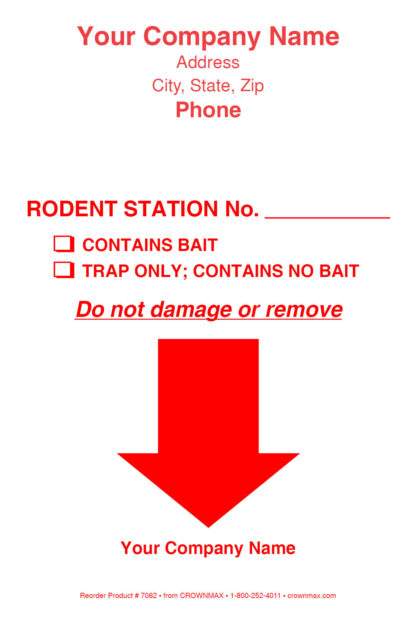 7062 rodent station label