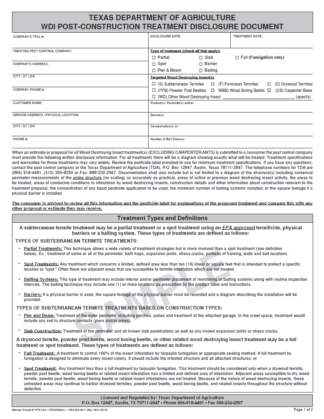 7079 Texas Dept. of Agriculture WDI Post Construction Treatment Disclosure